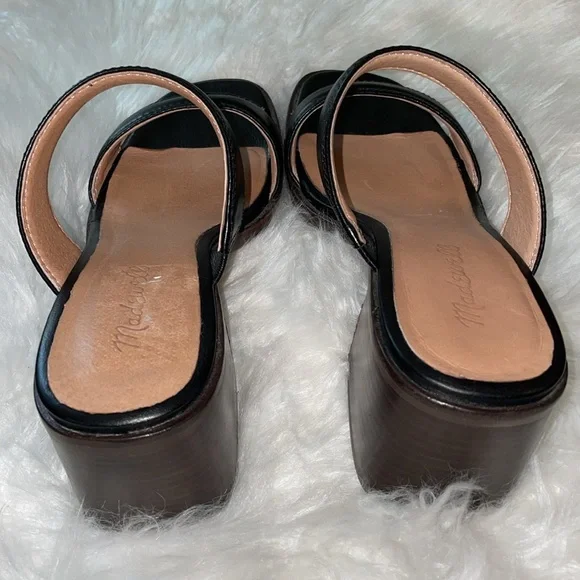 Madewell Black and Brown Block Heel Sandals Sz 9 - Picture 6 of 7